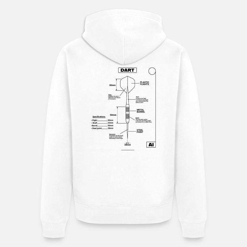 Plan de Fléchettes, Fléchettes - Veste à capuche bio Premium Unisexe - blanc