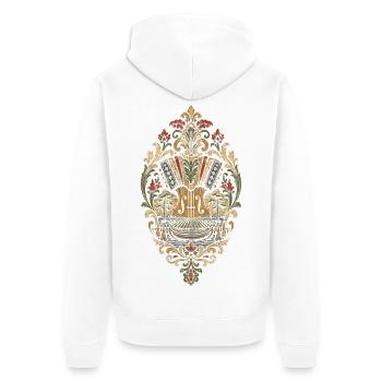 Cajun Kultur - Unisex Premium Bio Zip Hoodie - Weiß - Hinten - Thijin (182cm)