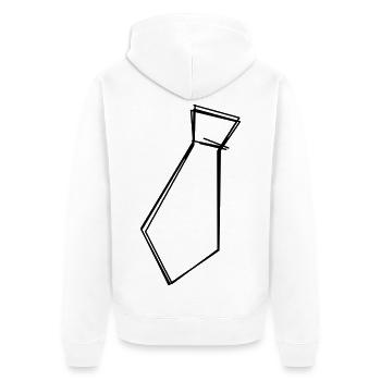 Krawatte handgezeichnet - Unisex Premium Bio Zip Hoodie - Weiß - Hinten - Thijin (182cm)