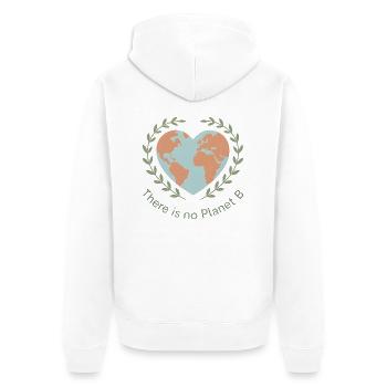 Il n’y a pas de planète B Terre Cœur - Veste à capuche bio Premium Unisexe - blanc - Dos - Thijin (182cm)