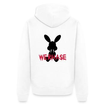 Return of the werhase - Unisex Premium Bio Zip Hoodie - Weiß - Hinten - Thijin (182cm)