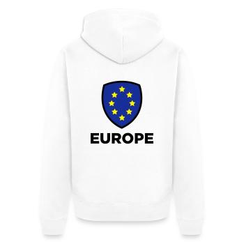 The Union Flag of Europe - Unisex Premium Organic Zip Hoodie - white - Back - Thijin (182cm)