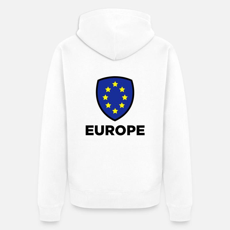 Le drapeau européen Union - Veste à capuche bio Premium Unisexe - blanc