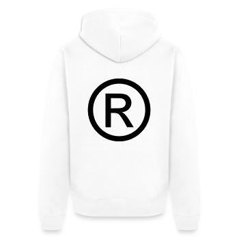 ® - Registered Trademark - Unisex Premium Bio Zip Hoodie - Weiß - Hinten - Thijin (182cm)