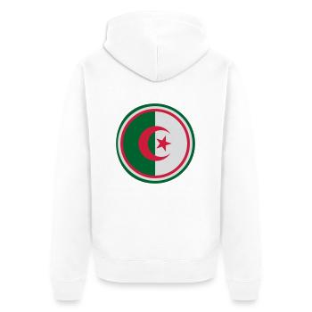 Algeria - Unisex Premium Organic Zip Hoodie - white - Back - Thijin (182cm)