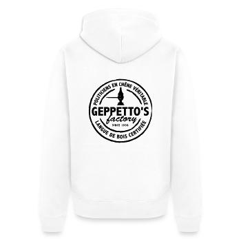 geppetto's factory-politique-anarchie - Veste à capuche bio Premium Unisexe - blanc - Dos - Thijin (182cm)