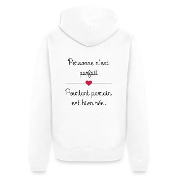 parrain - Veste à capuche bio Premium Unisexe - blanc - Dos - Thijin (182cm)