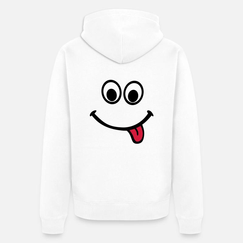 Gesicht - Unisex Premium Bio Zip Hoodie - Weiß