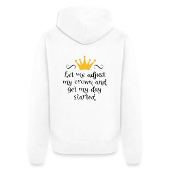 Krone - Unisex Premium Bio Zip Hoodie - Weiß - Hinten - Thijin (182cm)