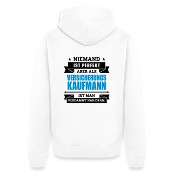 Fun Versicherungskaufmann - Unisex Premium Bio Zip Hoodie - Weiß - Hinten - Thijin (182cm)