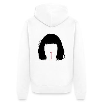 pulp fiction mia wallace nose pf04 - Unisex Premium Bio Zip Hoodie - Weiß - Hinten - Thijin (182cm)