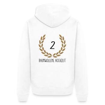 Hochzeitstag 2 - Unisex Premium Bio Zip Hoodie - Weiß - Hinten - Thijin (182cm)