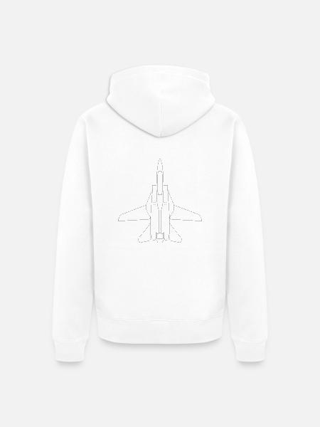 F-14 Tomcat Kampfflugzeug - Unisex Premium Bio Zip Hoodie - Weiß