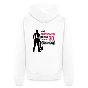 teufelskerl_30 - Veste à capuche bio Premium Unisexe - blanc - Dos - Thijin (182cm)