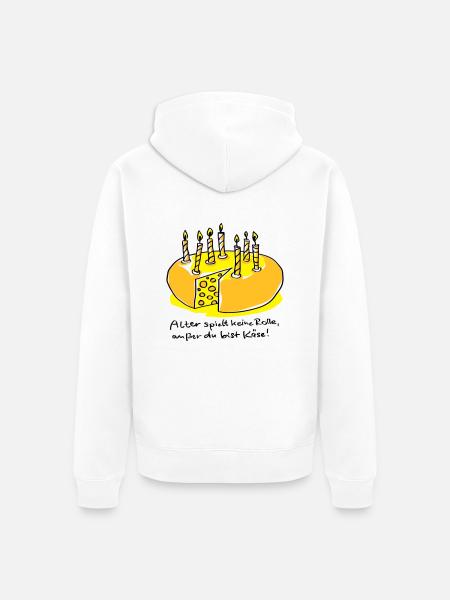 Alter und Käse - Unisex Premium Bio Zip Hoodie - Weiß
