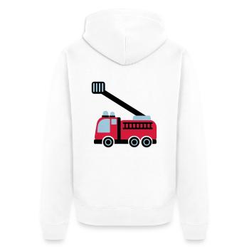 Fire engine - Unisex Premium Organic Zip Hoodie - white - Back - Thijin (182cm)