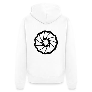 bike_einzelteil04 - Unisex Premium Bio Zip Hoodie - Weiß - Hinten - Thijin (182cm)