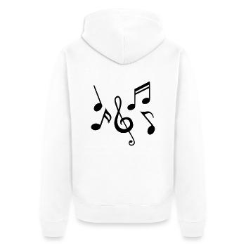 Noten - Unisex Premium Bio Zip Hoodie - Weiß - Hinten - Thijin (182cm)