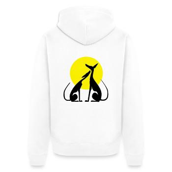 Be mine! - Unisex Premium Bio Zip Hoodie - Weiß - Hinten - Thijin (182cm)
