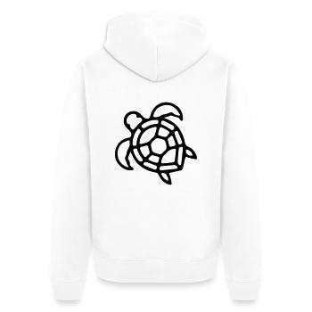 Schildkröte Outlines - Unisex Premium Bio Zip Hoodie - Weiß - Hinten - Thijin (182cm)