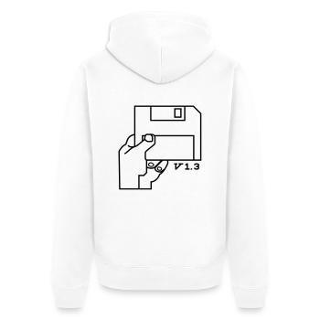 Amiga Workbench Disk - Unisex Premium Bio Zip Hoodie - Weiß - Hinten - Thijin (182cm)