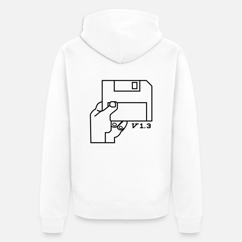 Amiga Workbench Disk - Unisex Premium Organic Zip Hoodie - white