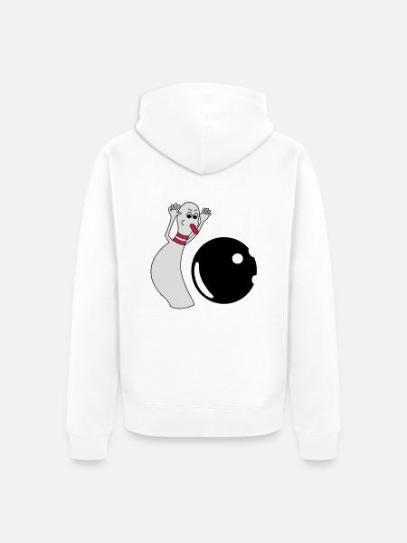 Bowling Pin - Unisex Premium Bio Zip Hoodie - Weiß