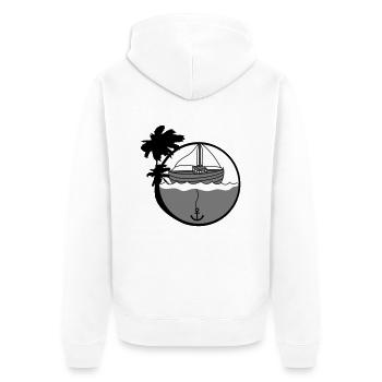 island holiday palm trees anchored anchor throw park b - Unisex Premium Organic Zip Hoodie - white - Back - Thijin (182cm)