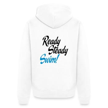 schwimmen - Unisex Premium Bio Zip Hoodie - Weiß - Hinten - Thijin (182cm)