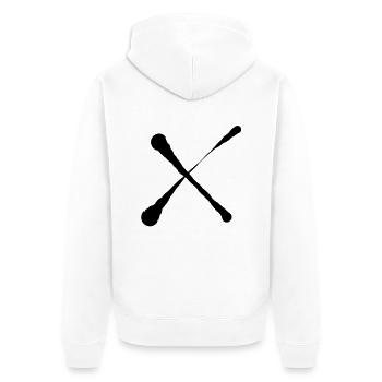 X Cross Design - Unisex Premium Organic Zip Hoodie - white - Back - Thijin (182cm)