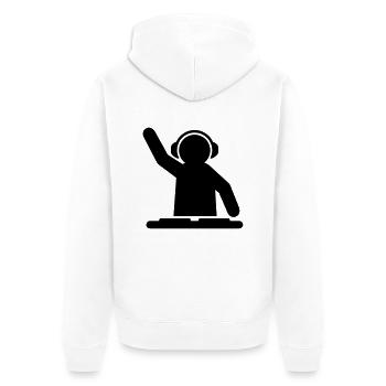 dj_vinyle___f1 - Unisex Premium Bio Zip Hoodie - Weiß - Hinten - Thijin (182cm)