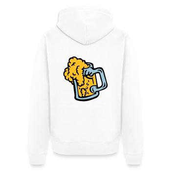 alcohol beer beer glass aperture 409 - Unisex Premium Organic Zip Hoodie - white - Back - Thijin (182cm)