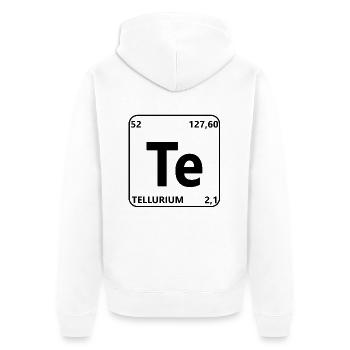 Tellur - Unisex Premium Bio Zip Hoodie - Weiß - Hinten - Thijin (182cm)