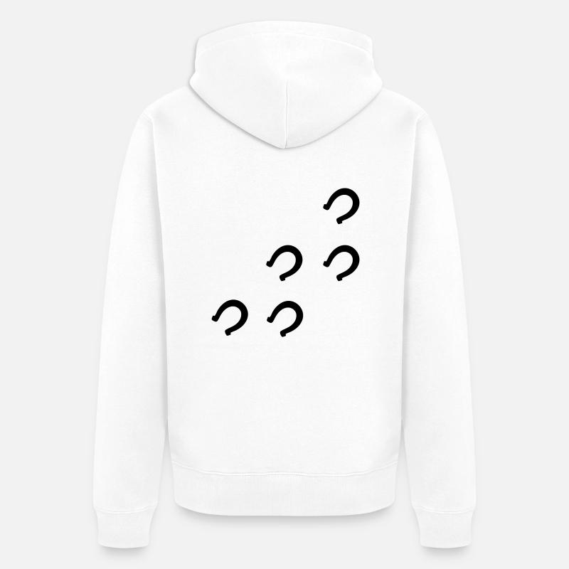 Pferd Hufe - Unisex Premium Bio Zip Hoodie - Weiß