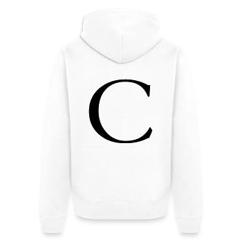 c - Unisex Premium Bio Zip Hoodie - Weiß - Hinten - Thijin (182cm)