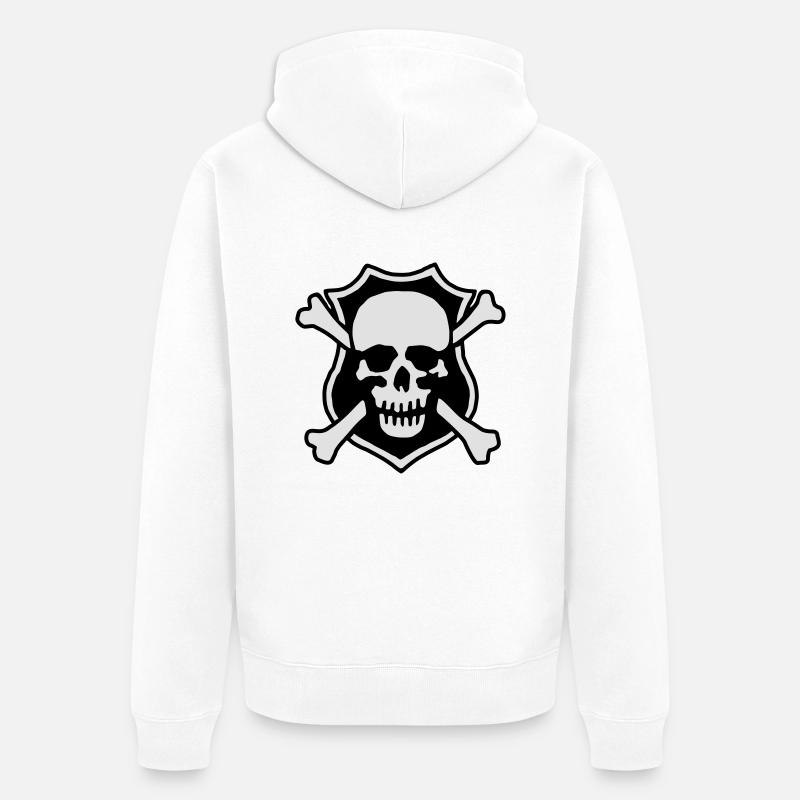 skull_032013_b_2c - Veste à capuche bio Premium Unisexe - blanc