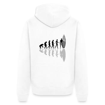breizh surfing 02 - Unisex Premium Organic Zip Hoodie - white - Back - Thijin (182cm)
