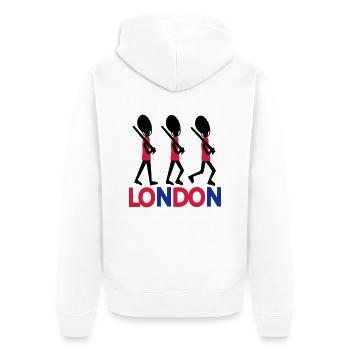 La garde LONDRES texte Reine - Veste à capuche bio Premium Unisexe - blanc - Dos - Thijin (182cm)