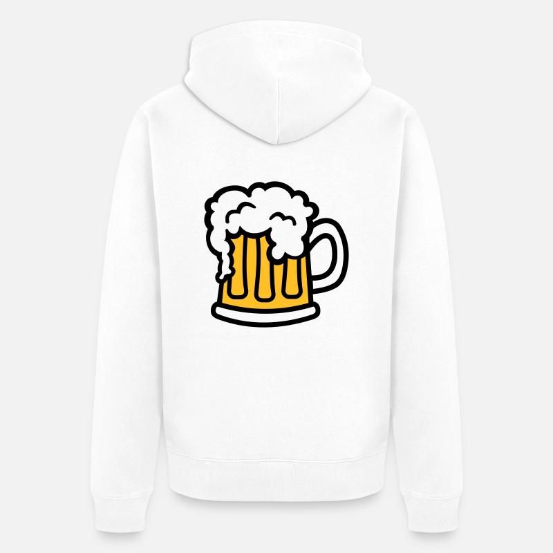 Bière - Veste à capuche bio Premium Unisexe - blanc