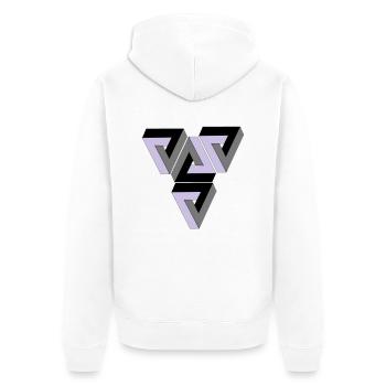Penrose Triangle - Unisex Premium Bio Zip Hoodie - Weiß - Hinten - Thijin (182cm)
