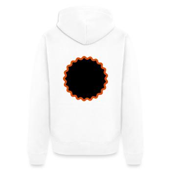 Flicken_21 - Unisex Premium Bio Zip Hoodie - Weiß - Hinten - Thijin (182cm)