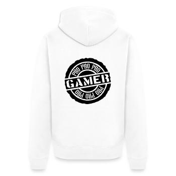 Pro Gamer stamp design - Unisex Premium Organic Zip Hoodie - white - Back - Thijin (182cm)