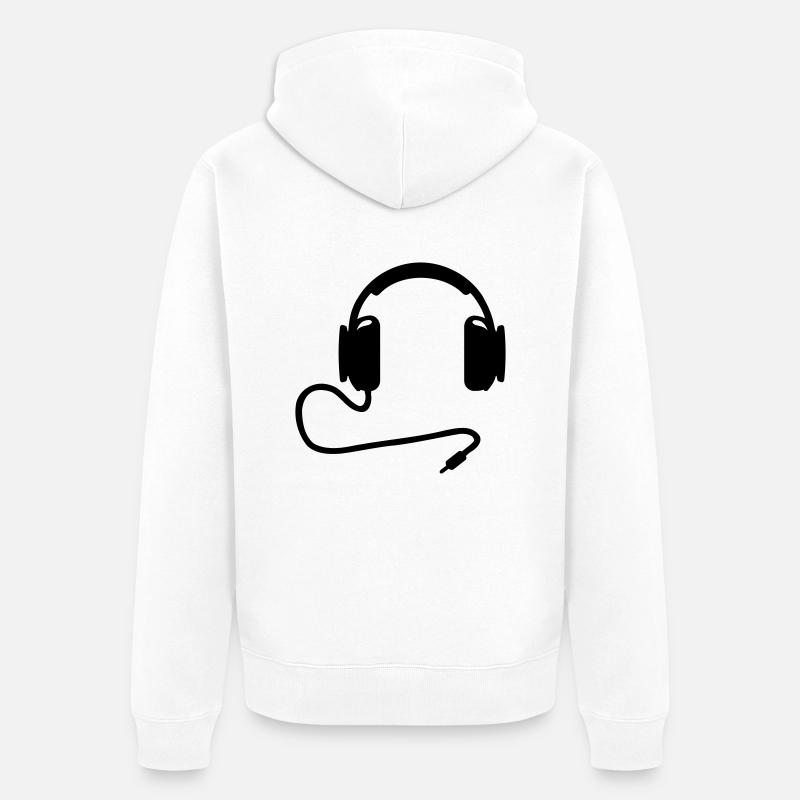 Kopfhörer - Unisex Premium Bio Zip Hoodie - Weiß
