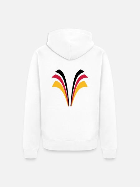 Strip lines flag of Germany - Unisex Premium Organic Zip Hoodie - white
