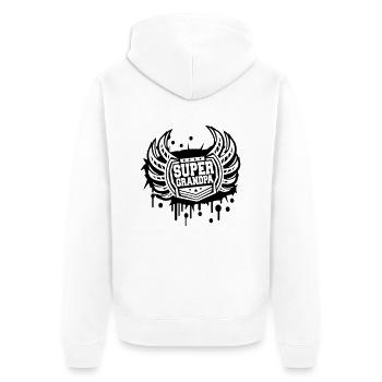 Cool Super Grandpa armoiries de graffiti - Veste à capuche bio Premium Unisexe - blanc - Dos - Thijin (182cm)