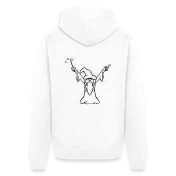 Wizard Magic Hat magic wand - Unisex Premium Organic Zip Hoodie - white - Back - Thijin (182cm)