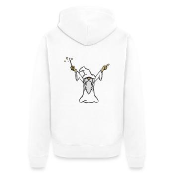 Wizard Magic Hat magic wand - Unisex Premium Organic Zip Hoodie - white - Back - Thijin (182cm)