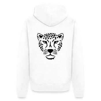 Leopard - Unisex Premium Organic Zip Hoodie - white - Back - Thijin (182cm)