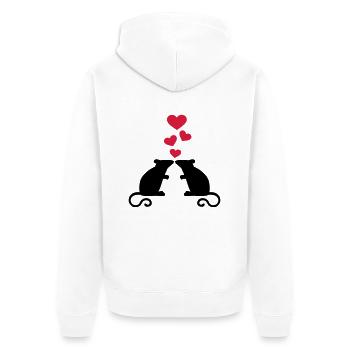 Maus - Unisex Premium Bio Zip Hoodie - Weiß - Hinten - Thijin (182cm)
