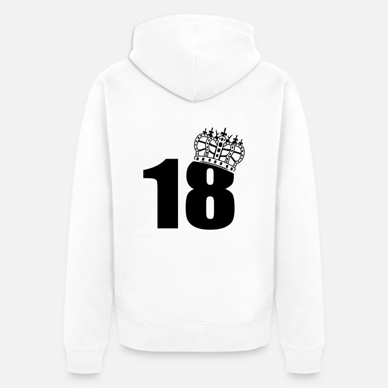 18_king - Veste à capuche bio Premium Unisexe - blanc